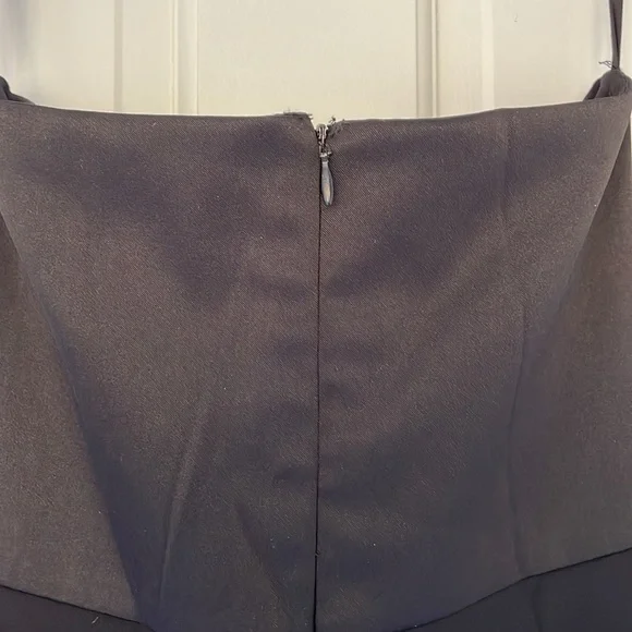 NICOLE MILLER dress size S black satin strapless long gown - Picture 3 of 6